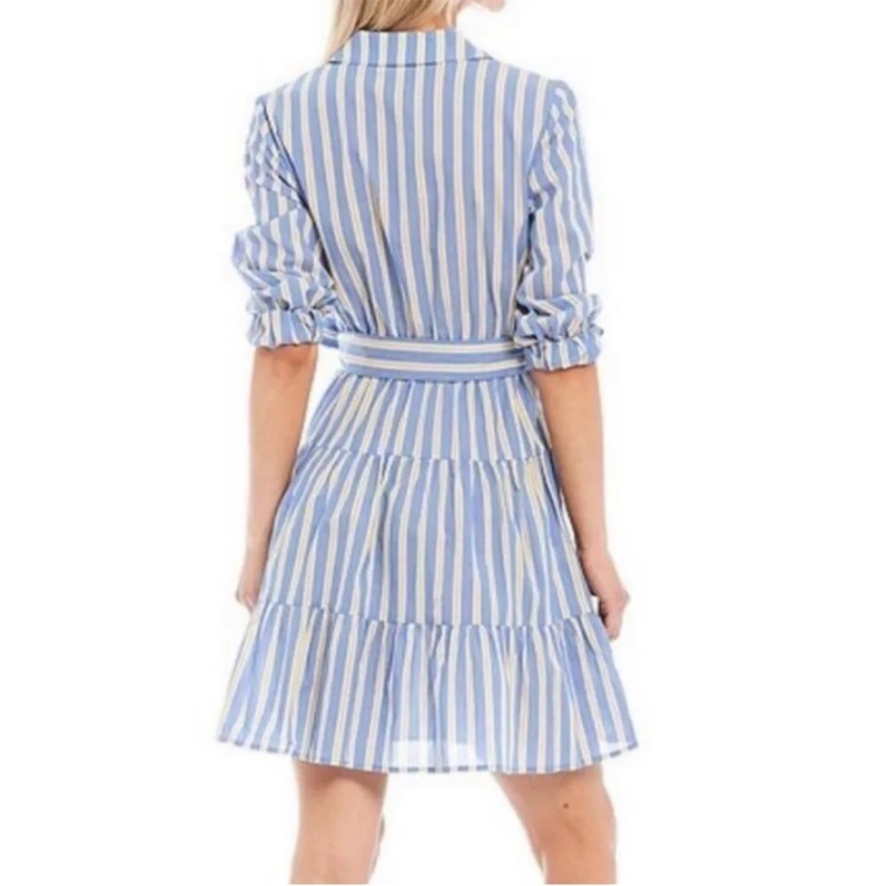 ELIZA J Stripped Belted Shirtdress SIZE: 6 - Picture 3 of 14